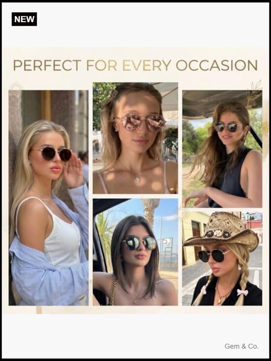 Polarized Aviator Sunglasses Tangle Free Retro Round Frame Trendy Shades main image 6